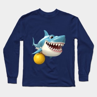 waterpolo shark cartoon Long Sleeve T-Shirt